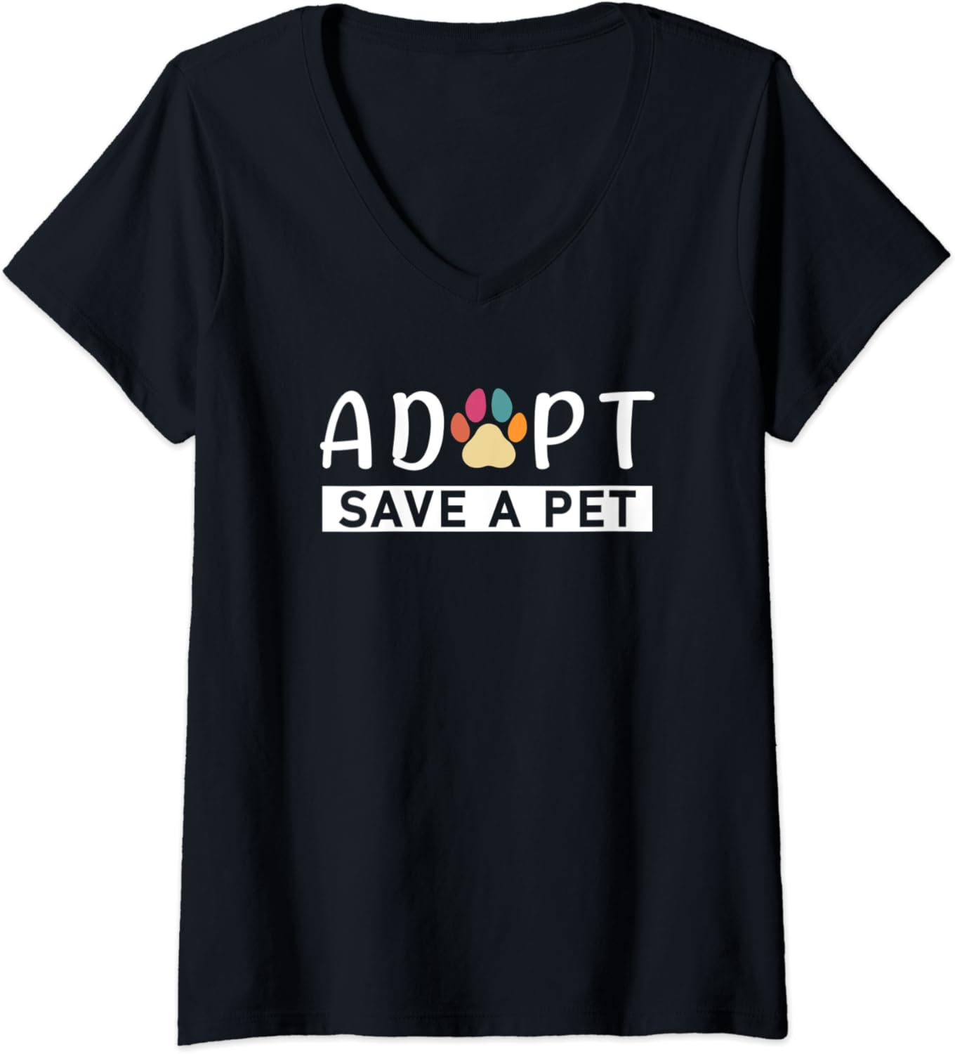 Womens Adopt Save A Pet Animals Rescue Pets Adoption VNeck TShirt Clothing